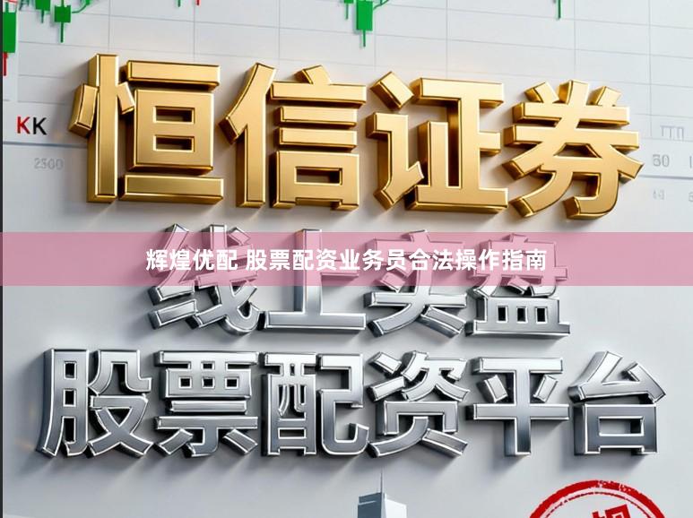 辉煌优配 股票配资业务员合法操作指南